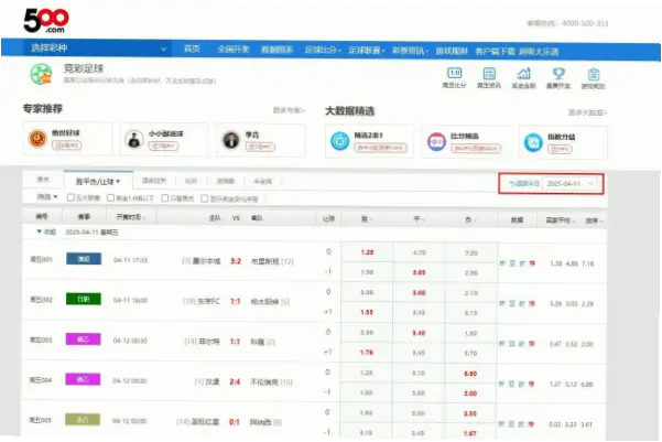 500足彩的赔率数据到底准不准？